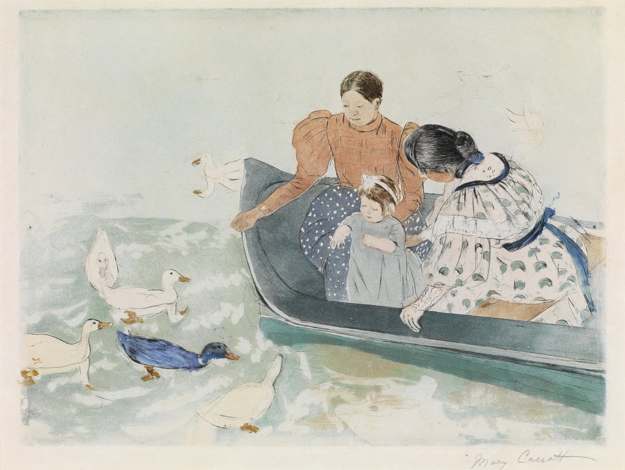 De eenden voeren door Mary Cassatt
