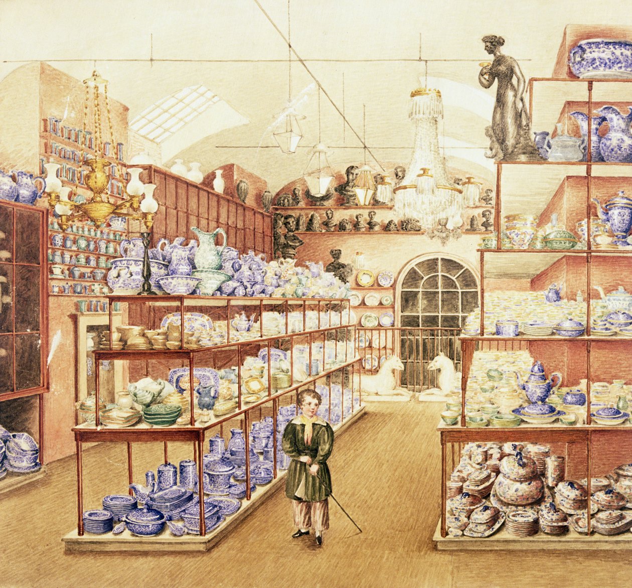 Het interieur van een Chinese winkel, ca. 1836 door Mary Ellen Best
