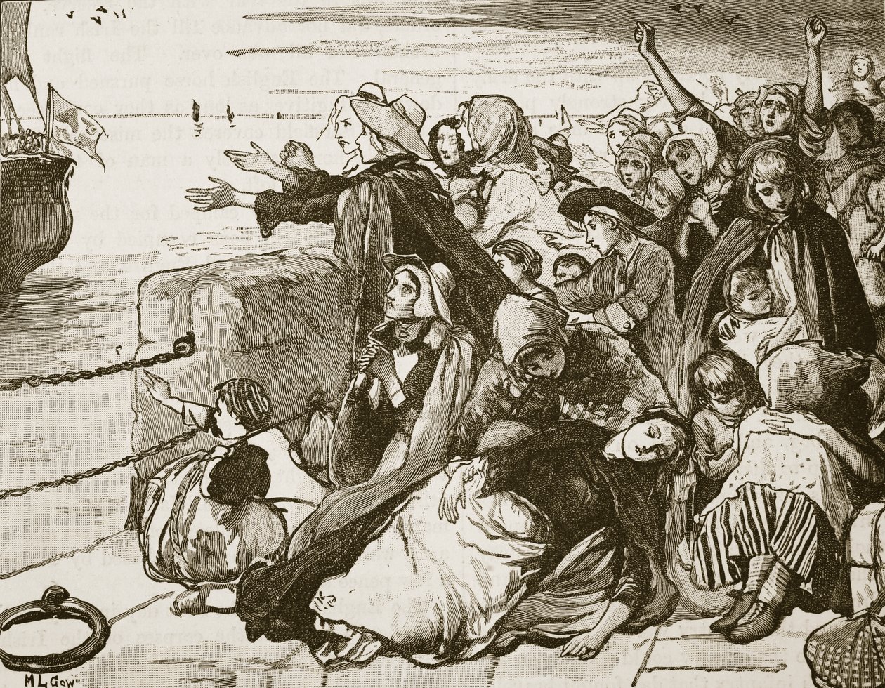 Scène bij de verwijdering van de Ierse soldaten uit Limerick, illustratie uit 