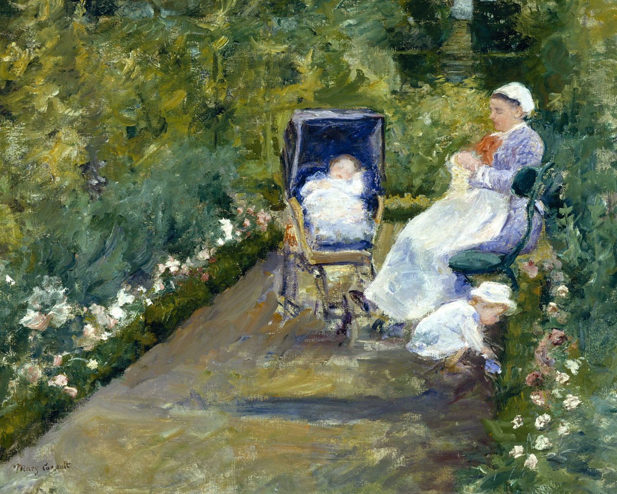 Kinderen in een tuin door Mary Cassatt