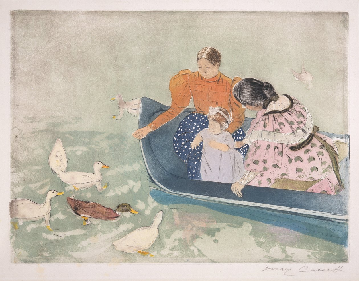 De Eenden Voeren, 1895 door Mary Cassatt