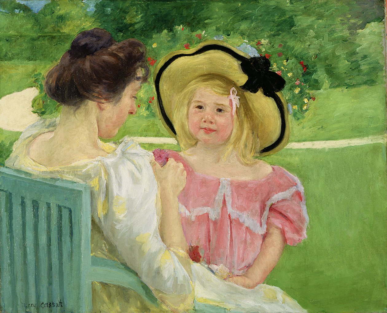 In de tuin, 1903-04 door Mary Cassatt