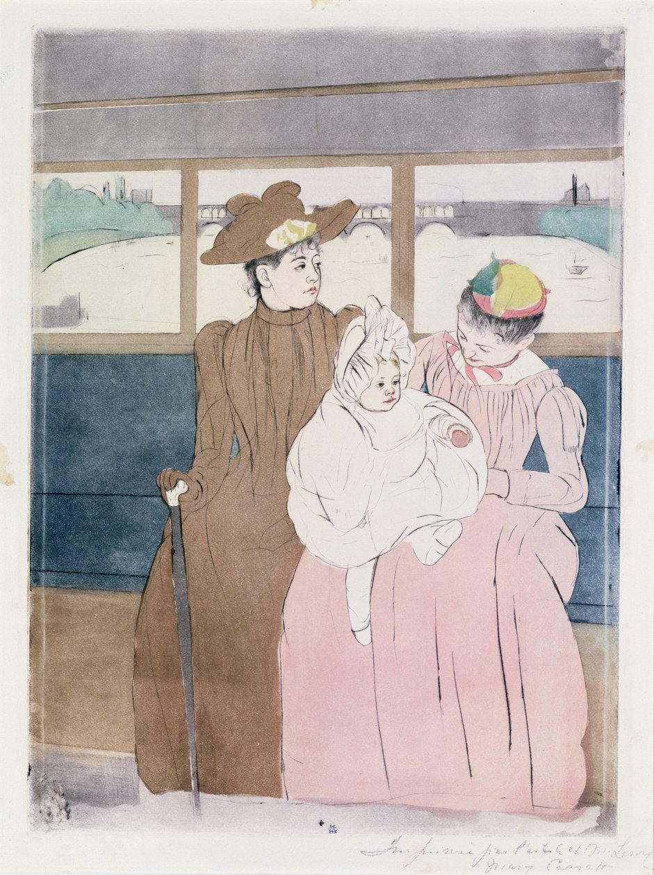 In de omnibus (De tram), 1891 door Mary Cassatt