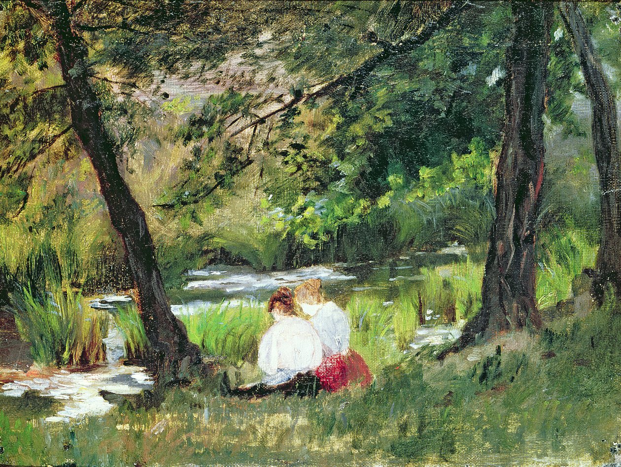 Twee zittende vrouwen door Mary Cassatt