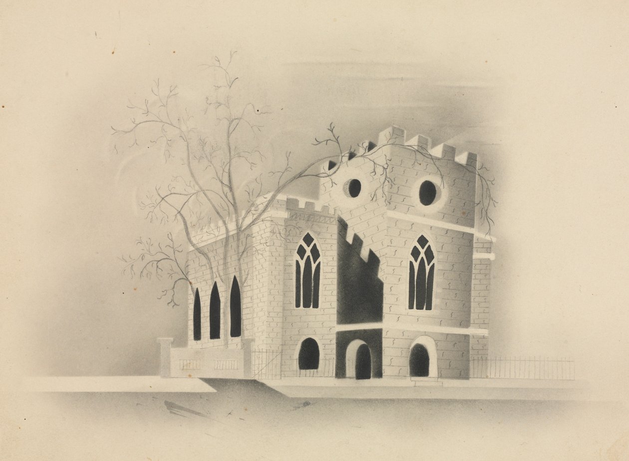 Een Gotische Kerk bij Maanlicht door Mary Altha Nims