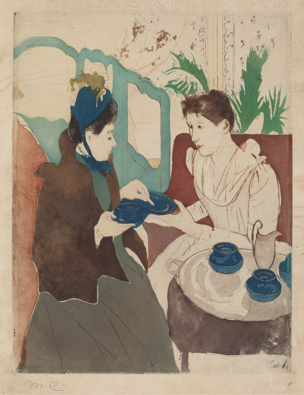Middagthee feest door Mary Cassatt