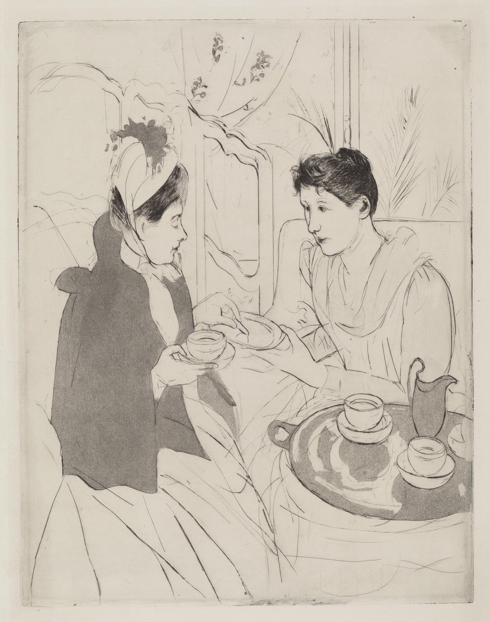 Theekransje in de Middag door Mary Cassatt