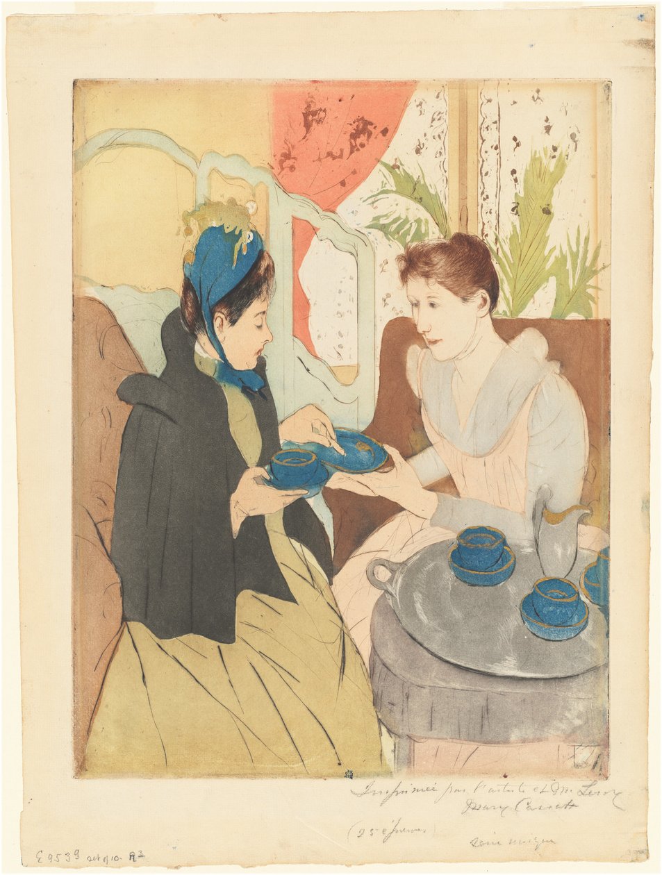 Theekransje in de middag door Mary Cassatt