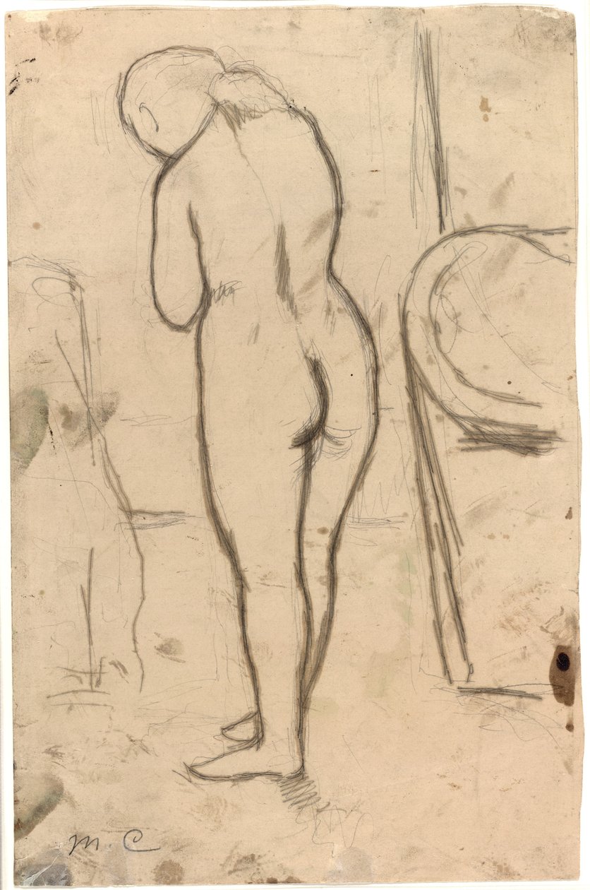 Tekening voor staande naakt, c.1879 door Mary Cassatt