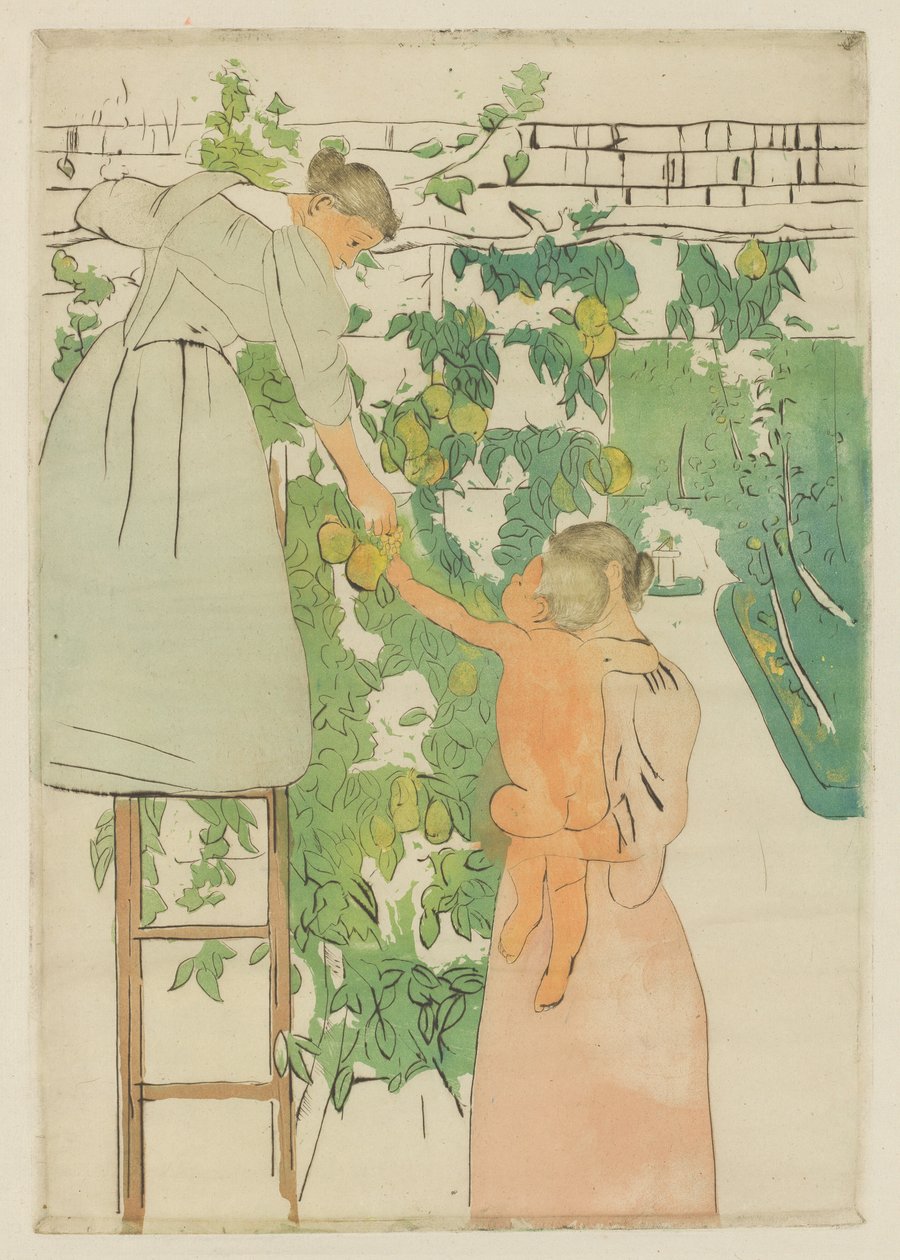 Fruit plukken, ca. 1893 door Mary Cassatt