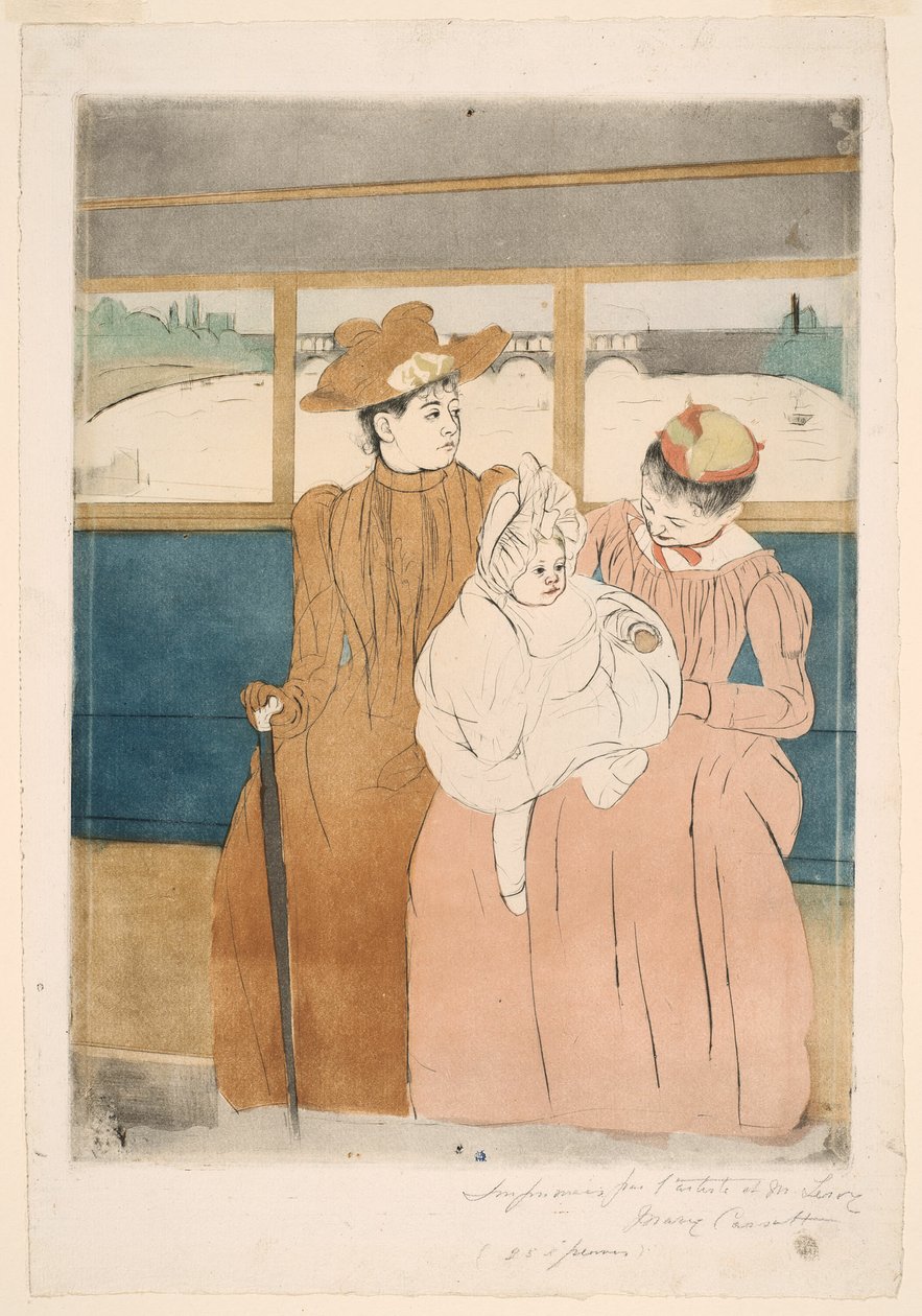 In de omnibus door Mary Cassatt