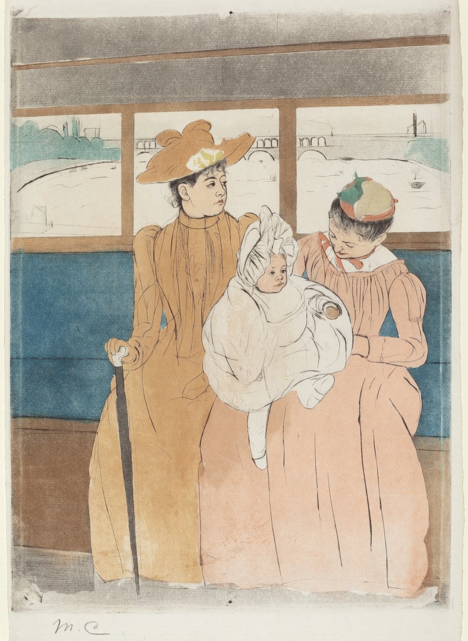 In de omnibus, 1890-1891 door Mary Cassatt