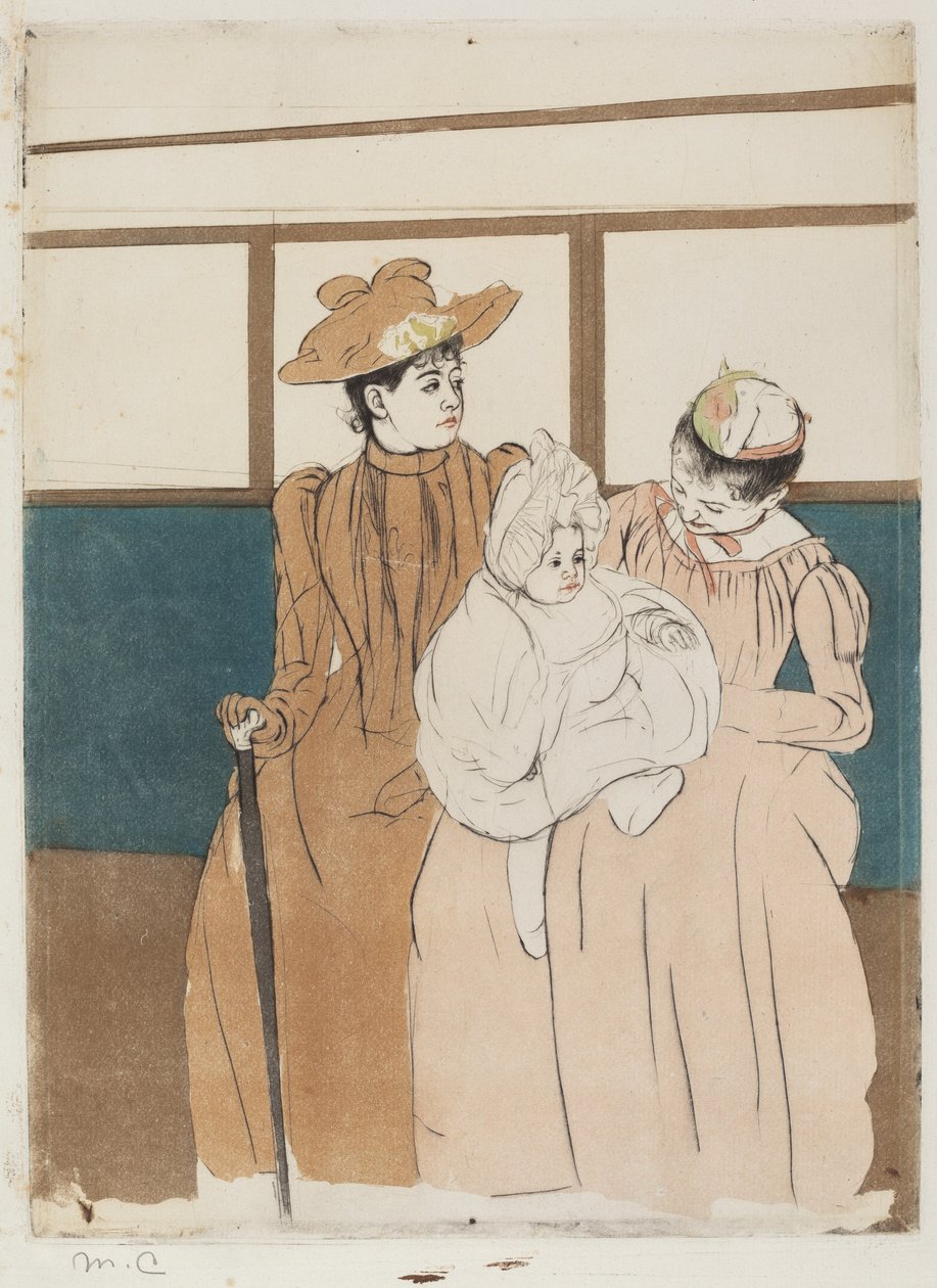 In de omnibus, 1890-1891 door Mary Cassatt