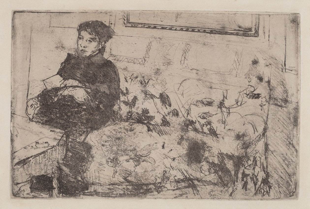 Interieur: Op de Bank door Mary Cassatt