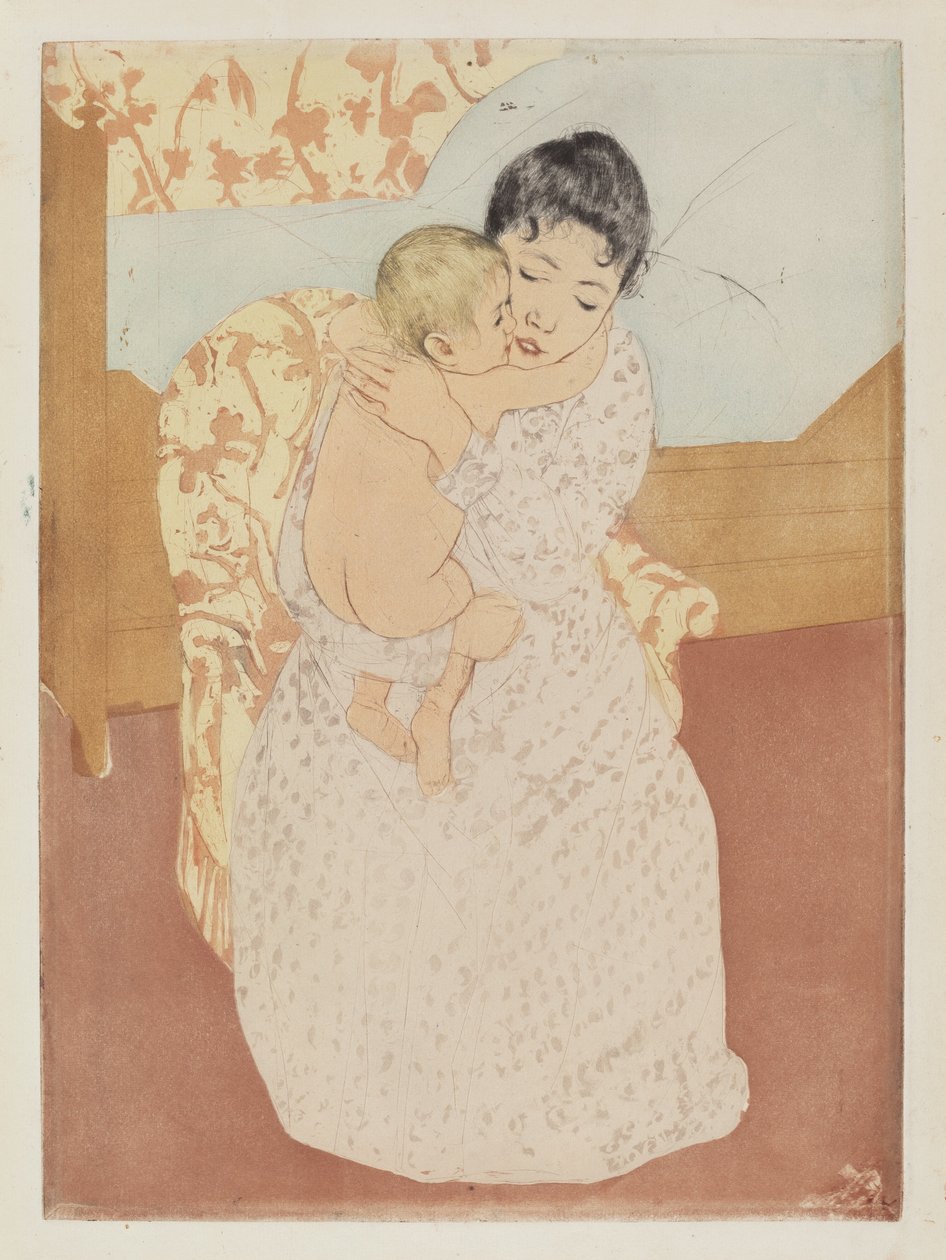 Moederlijke omhelzing door Mary Cassatt