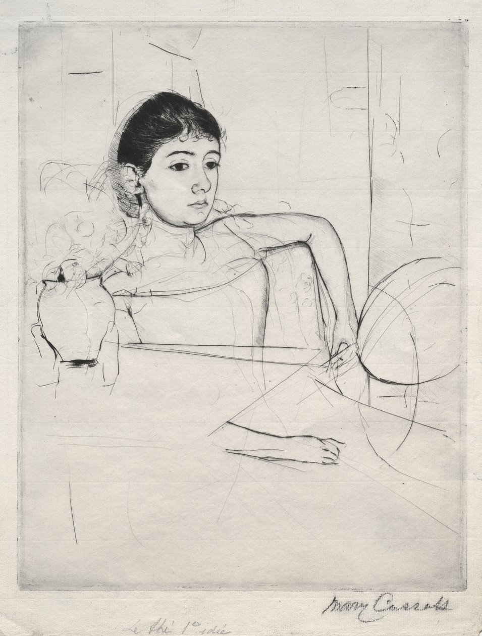 Mimi als Brunette, 1889 door Mary Cassatt