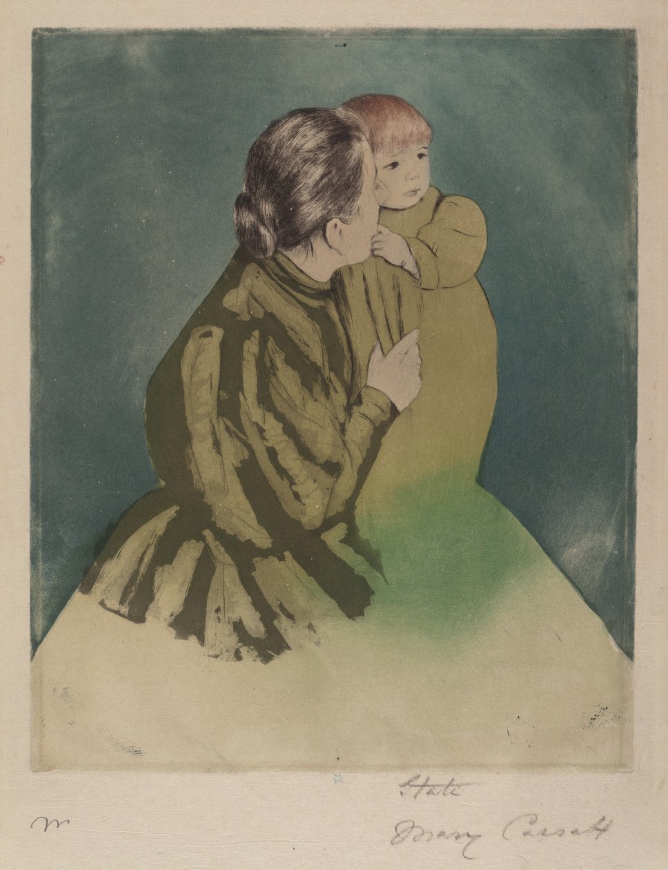 Boerenmoeder en kind, ca. 1894 door Mary Cassatt
