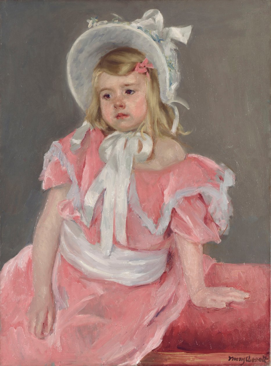 Sara zittend, leunend op haar linkerhand door Mary Cassatt