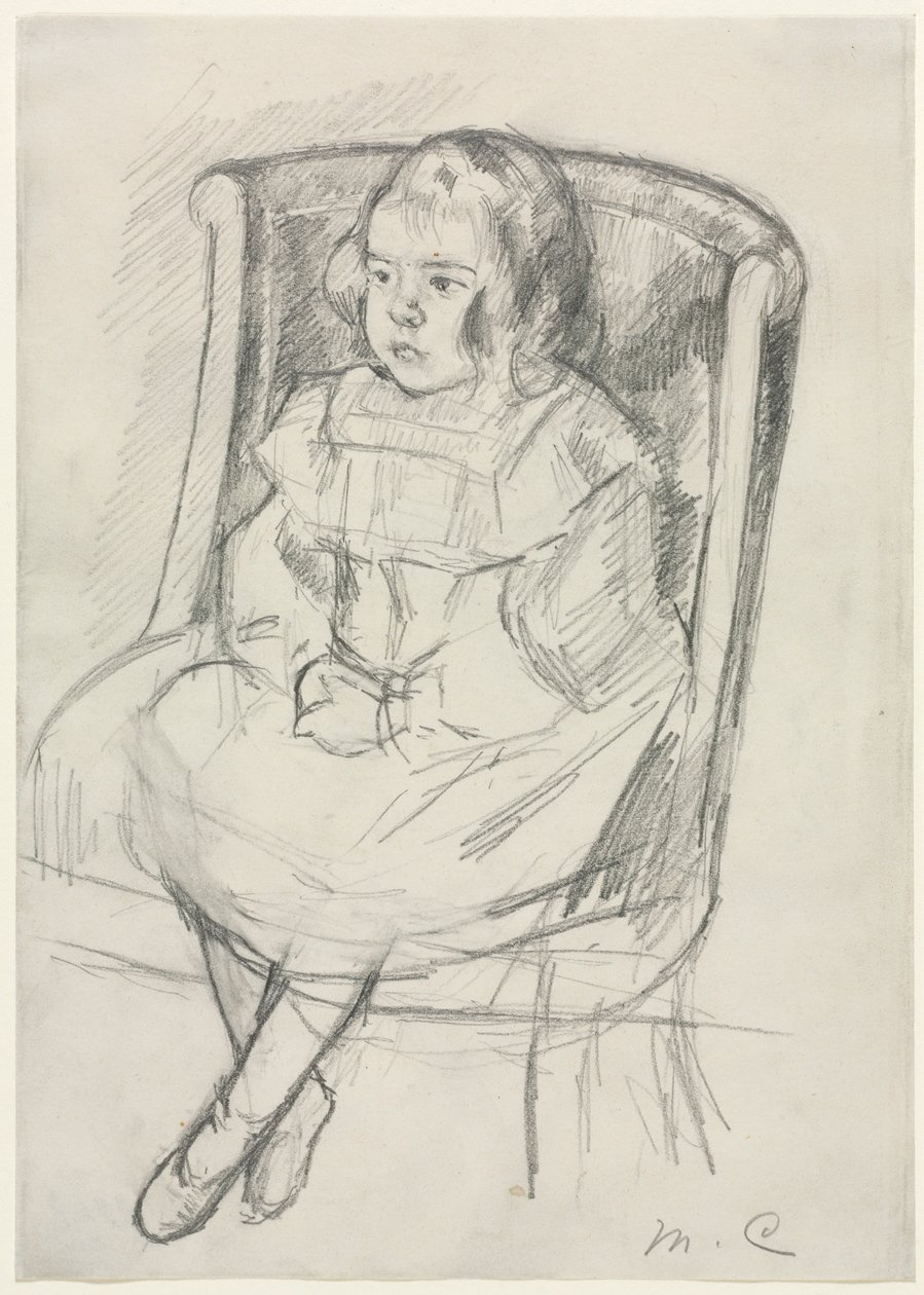 Simone Zittend door Mary Cassatt