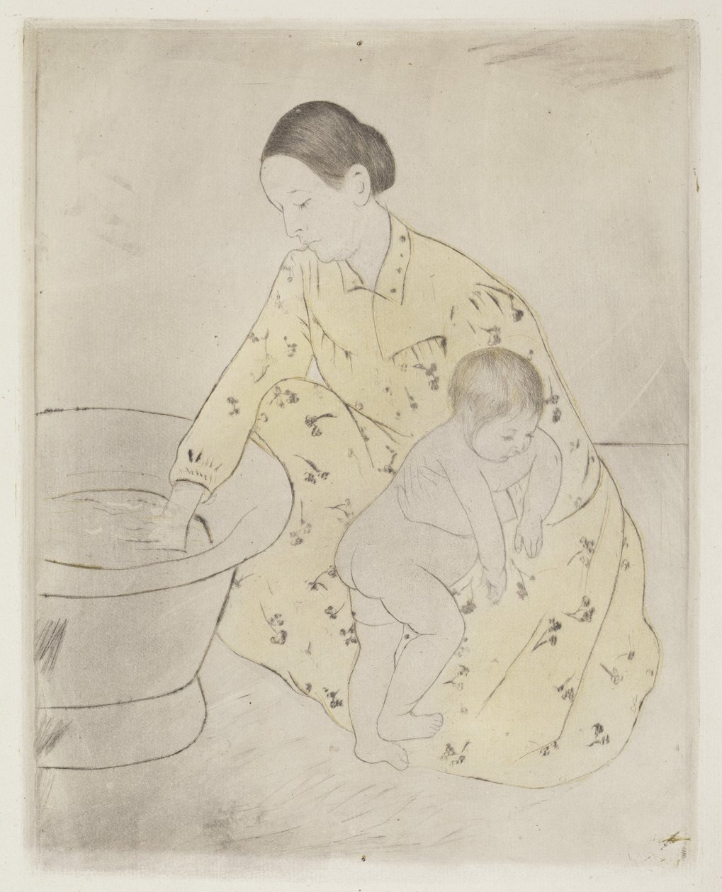 Het Bad, 1890-1891 door Mary Cassatt