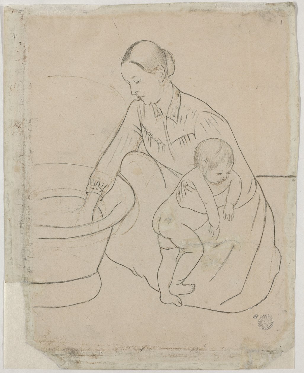 Het bad [verso], 1890-1891 door Mary Cassatt