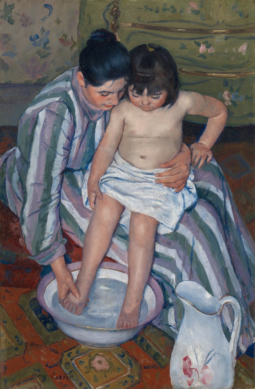 Het bad van het kind, 1893 door Mary Cassatt