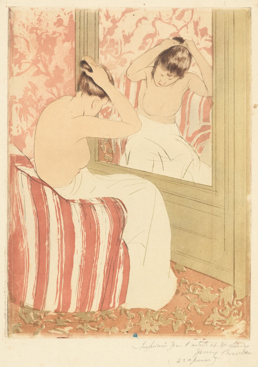 De Coiffure, 1890-1891 door Mary Cassatt