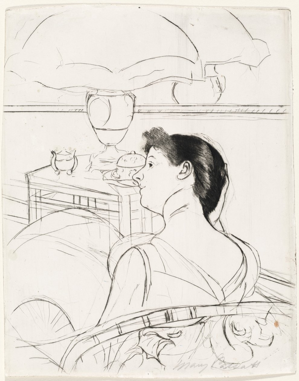 De lamp, 1890-1891 door Mary Cassatt
