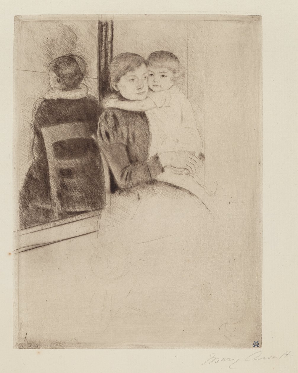 De Spiegel, ca. 1891 door Mary Cassatt