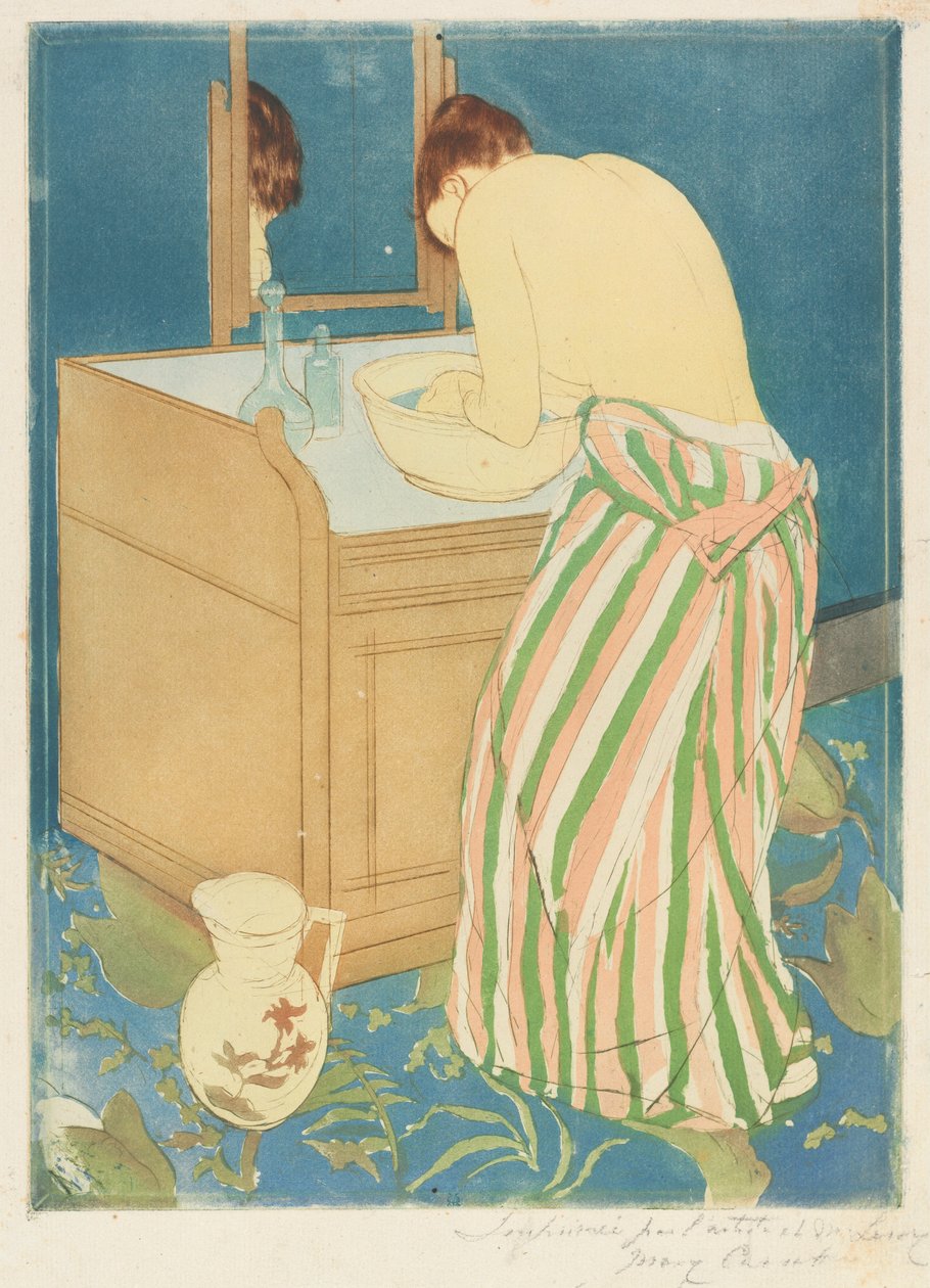 Vrouw die Baadt door Mary Cassatt
