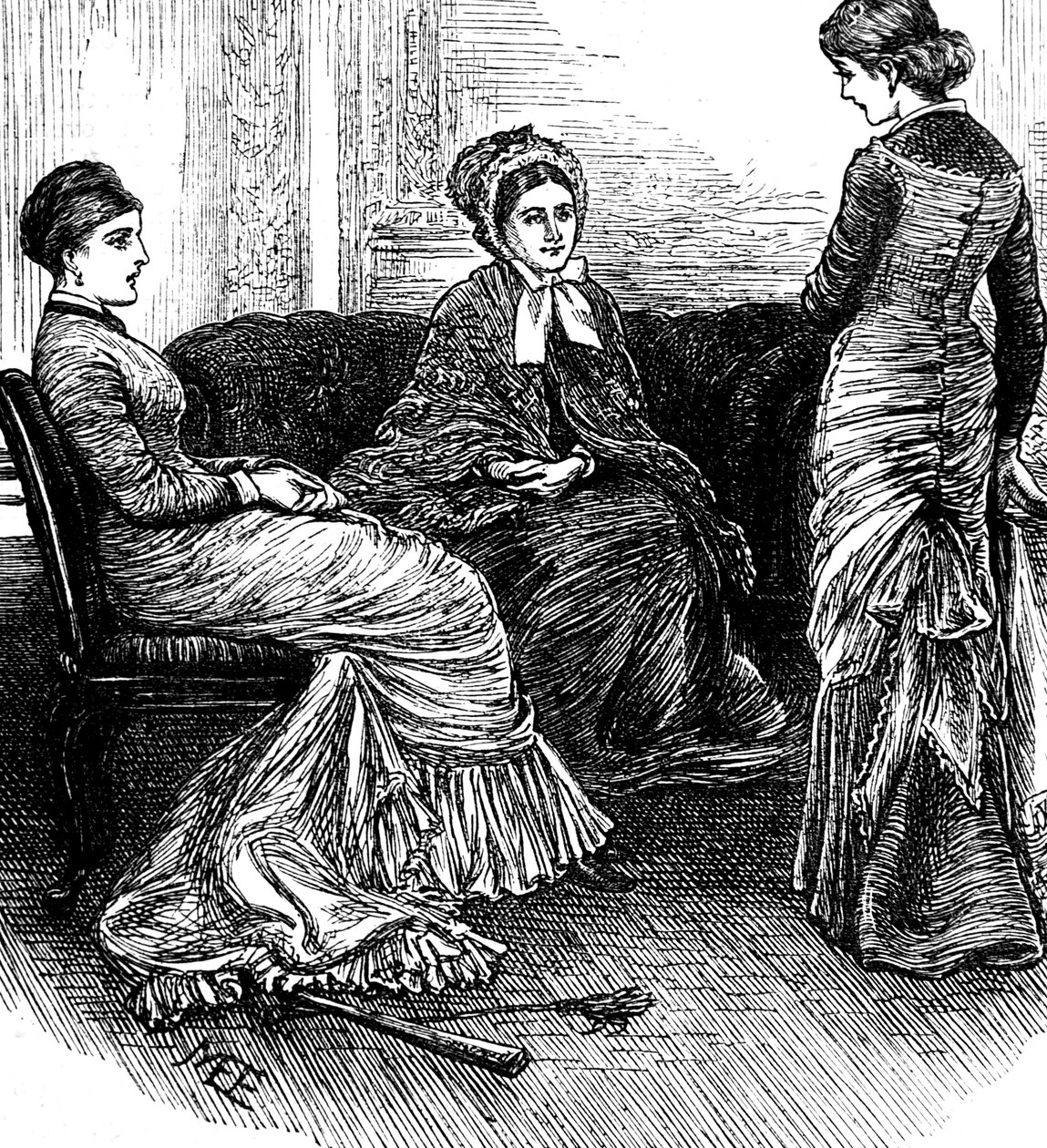 Drie vrouwen zitten in gesprek door Mary Ellen Edwards