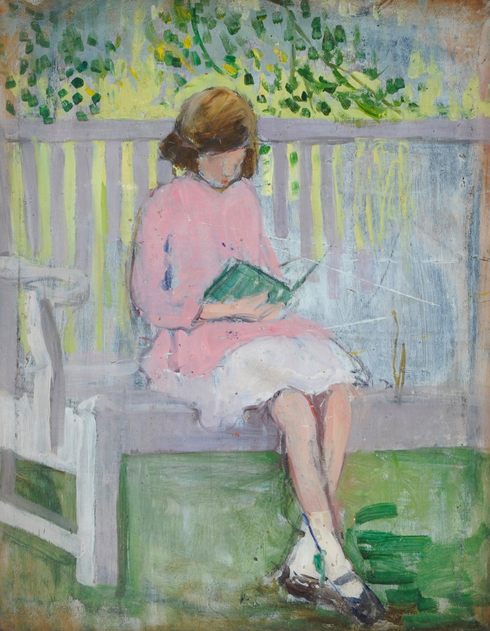 Meisje dat leest door Mary Ethel Hunter