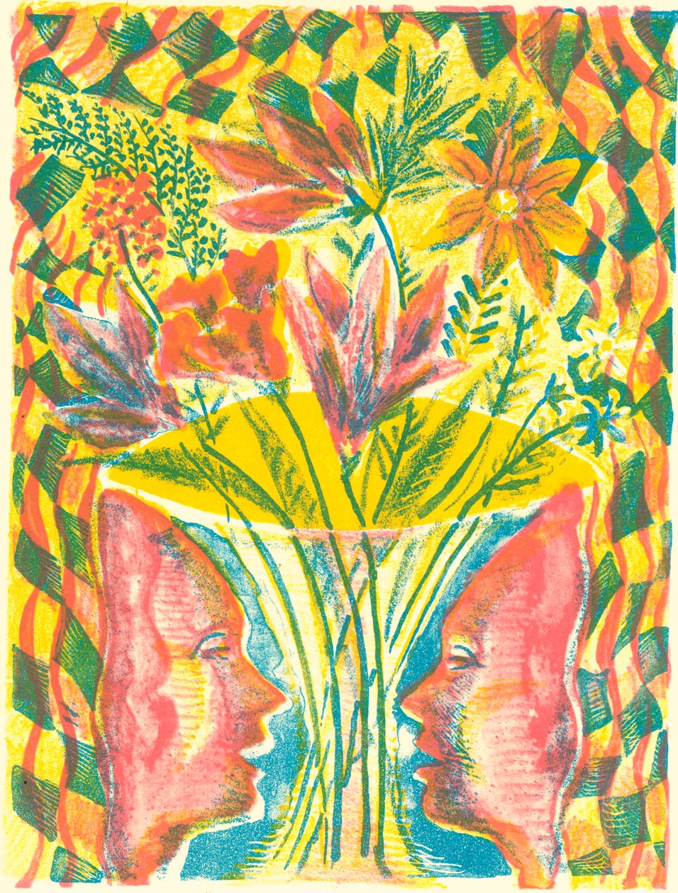 Gezichten en bloemen door Mary Kuper