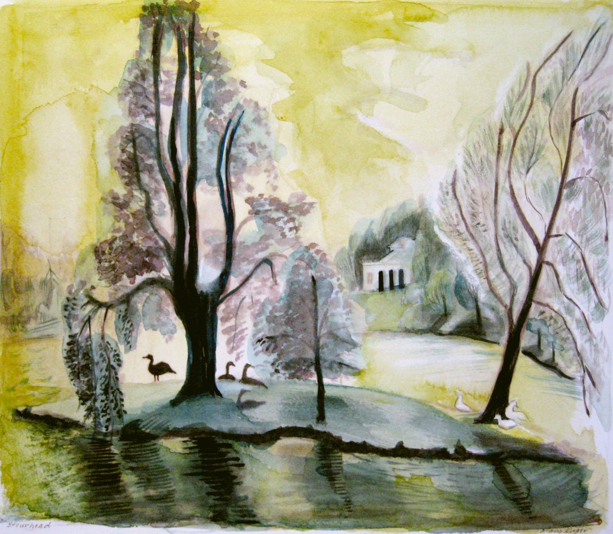 Stourhead, avondmeer, 2006 door Mary Kuper