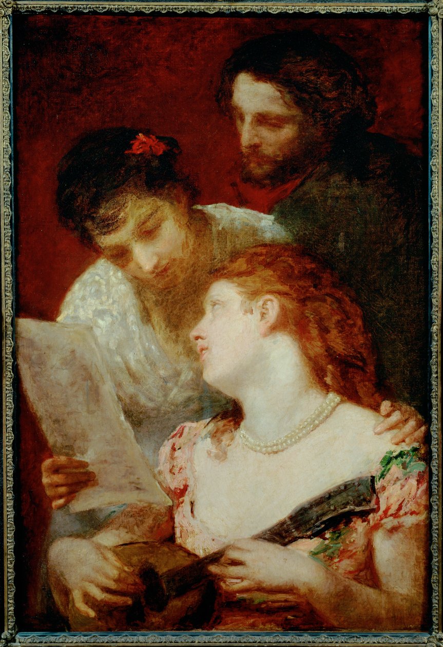 Een muzikaal feest ... (schilderij op doek) door Mary Stevenson Cassatt