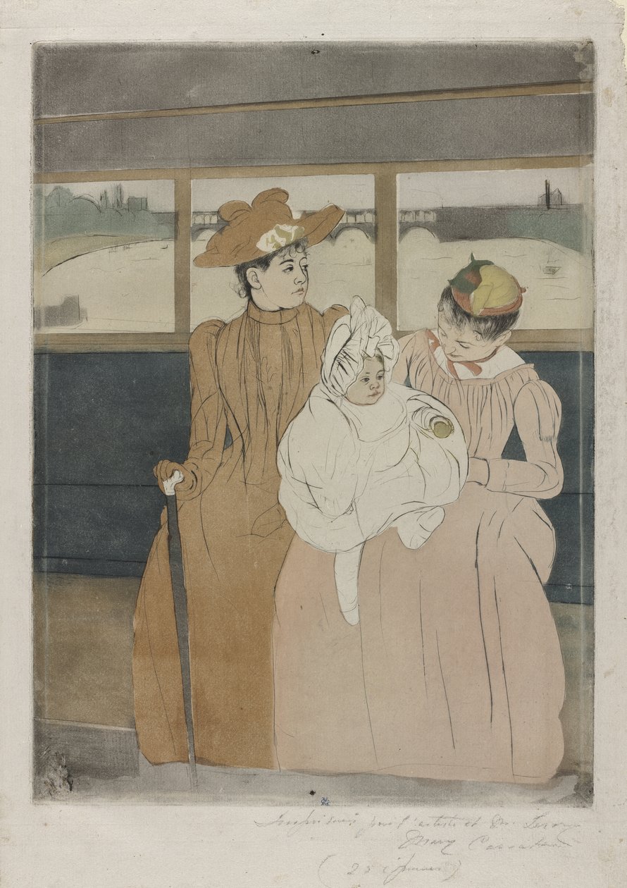 In de omnibus, 1890-91 door Mary Cassatt