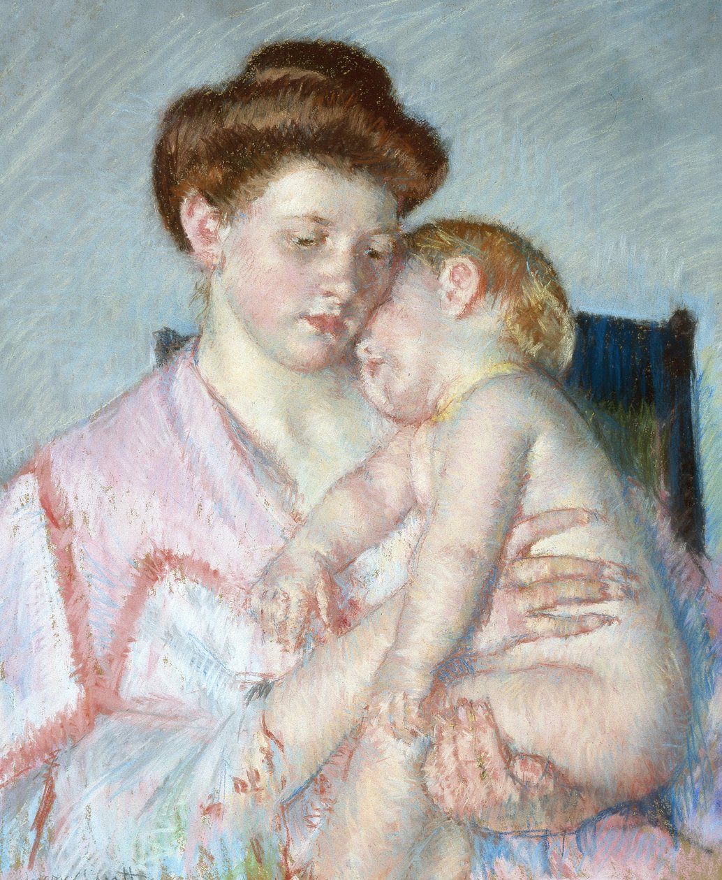 Slaperige baby, c.1910 door Mary Stevenson Cassatt