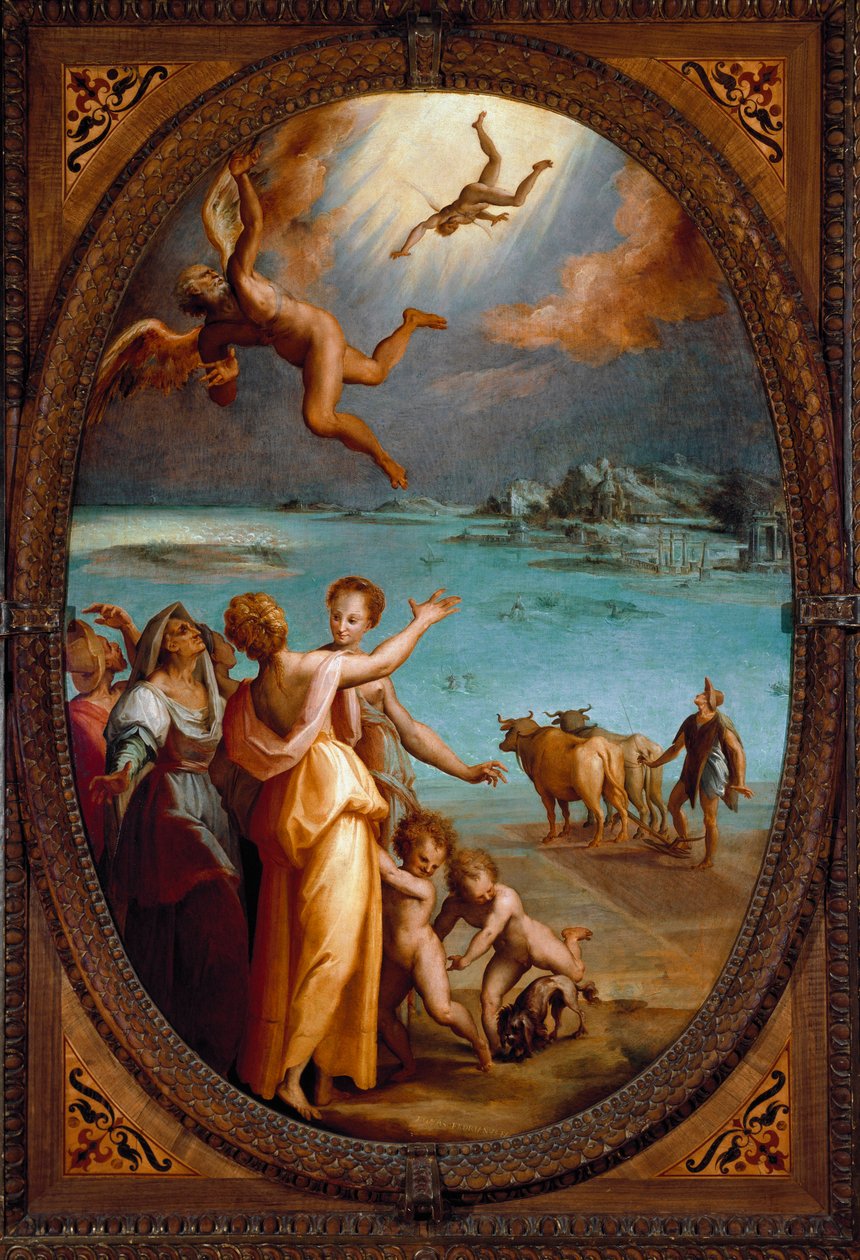 De val van Icarus door Maso da San Friano