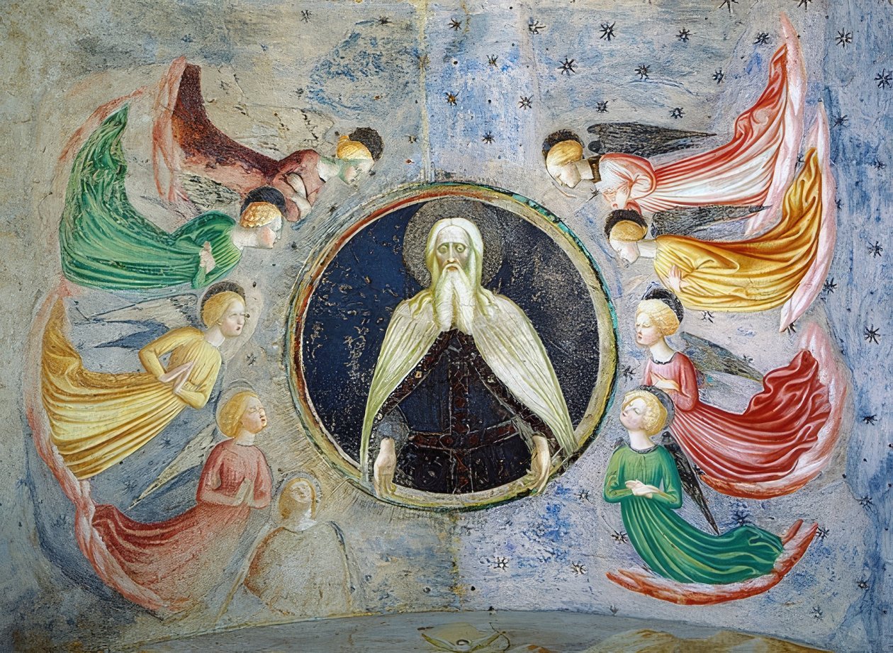 God de Vader omringd door engelen door Tommaso Masolino da Panicale
