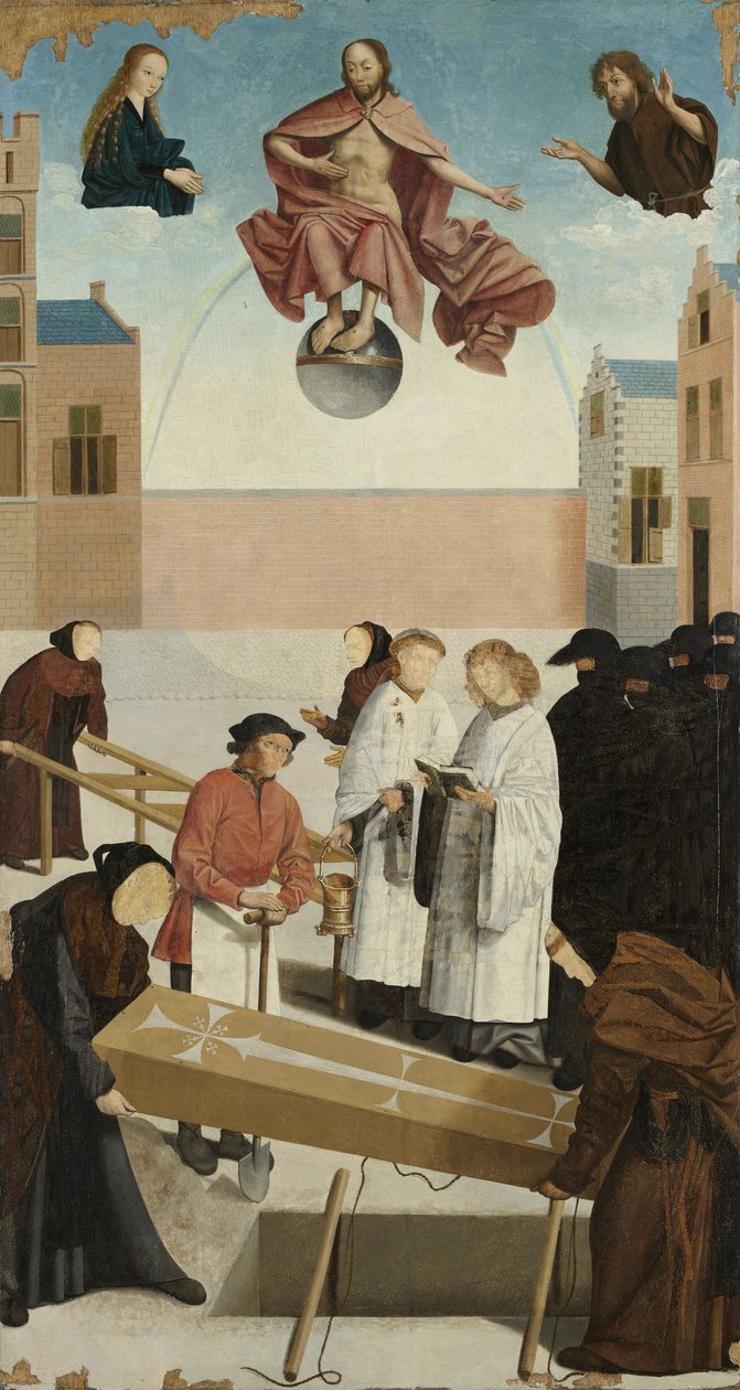 De Doden Begraven uit De Zeven Werken van Barmhartigheid, 1504 door Master of Alkmaar