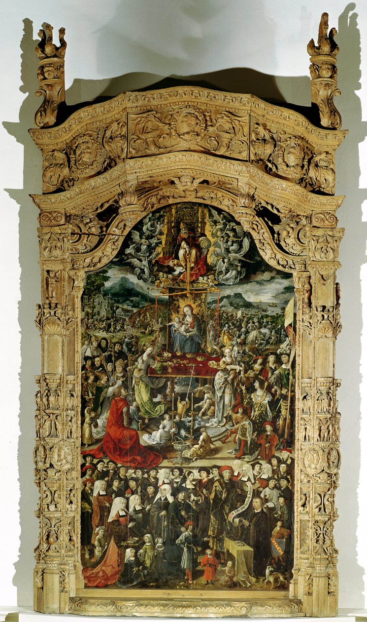 Au Juste Poids Veritable Balance (Ware Gewicht, Ware Schalen) 1518 door Master of Amiens