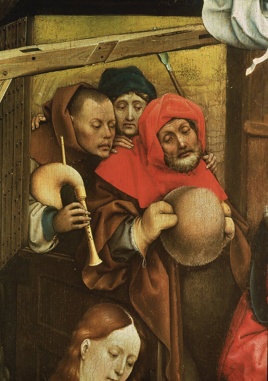 Geboorte, detail van de herders (detail) door Master of Flémalle