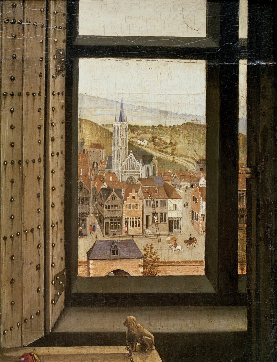Maagd en Kind Voor een Vuurscherm, ca. 1440 (detail) door Master of Flémalle