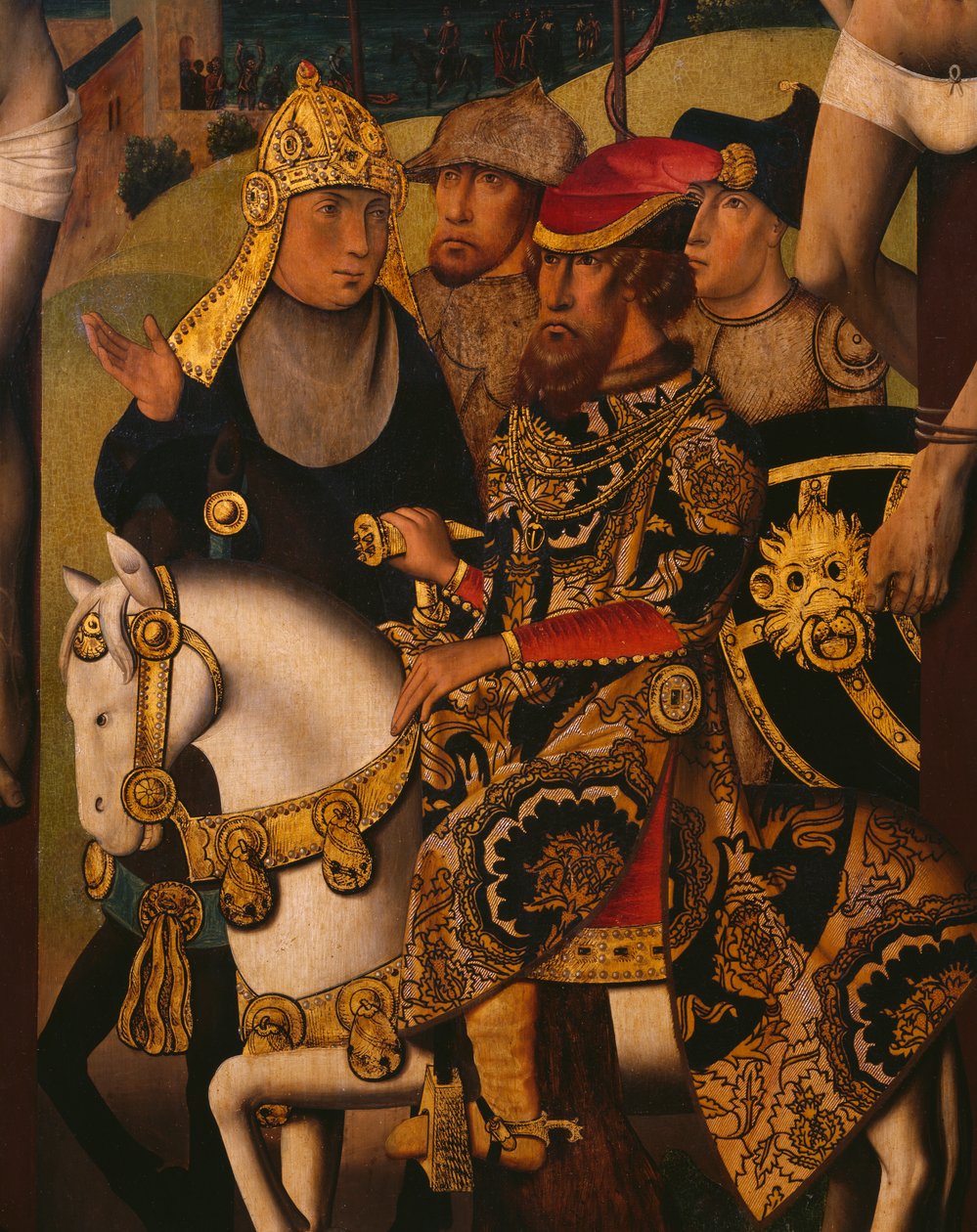 Passie Drieluik, Kruisiging, centraal paneel, (detail) door Master of St. Godelieve Legend