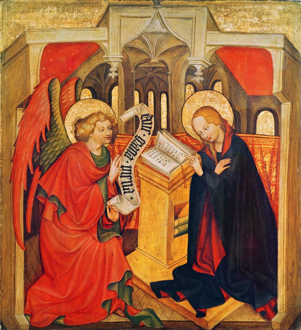 De Aankondiging, c.1430-50 door Master of the St. James Altarpiece