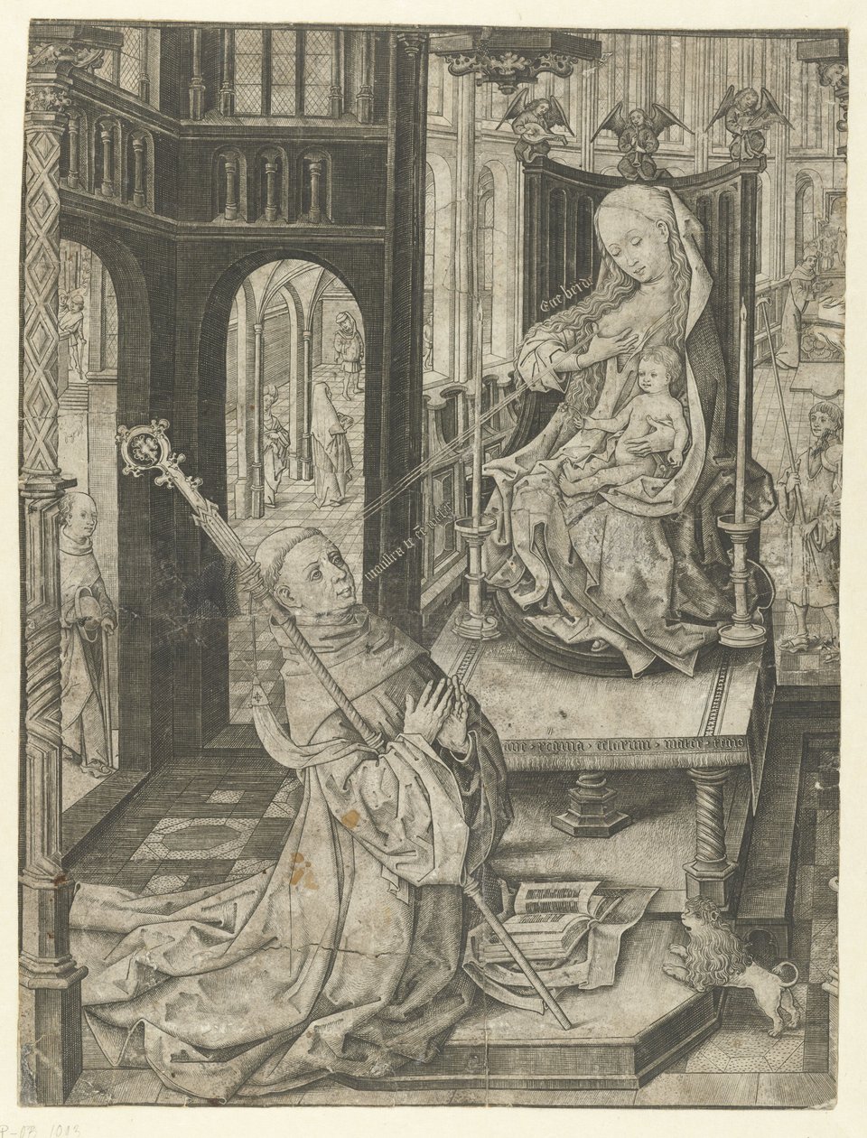De lactatie van St. Bernard door Master I.A.M. of Zwolle