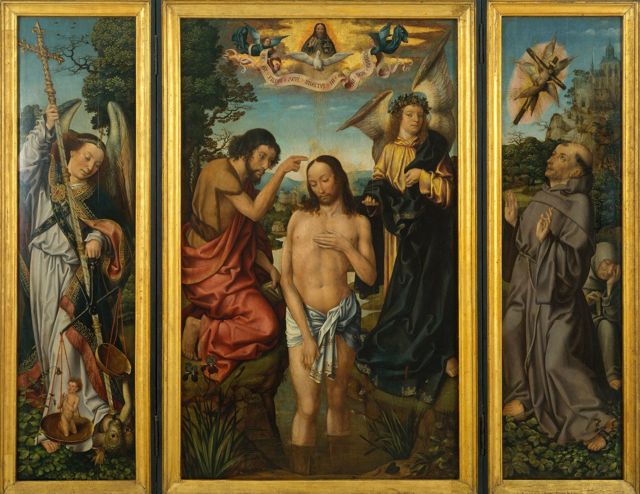 Drieluik van de doop van Christus door Master of Frankfurt