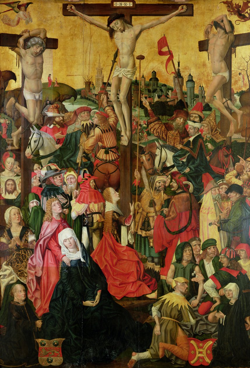 De Kruisiging, c.1500 door Master of Hamburg