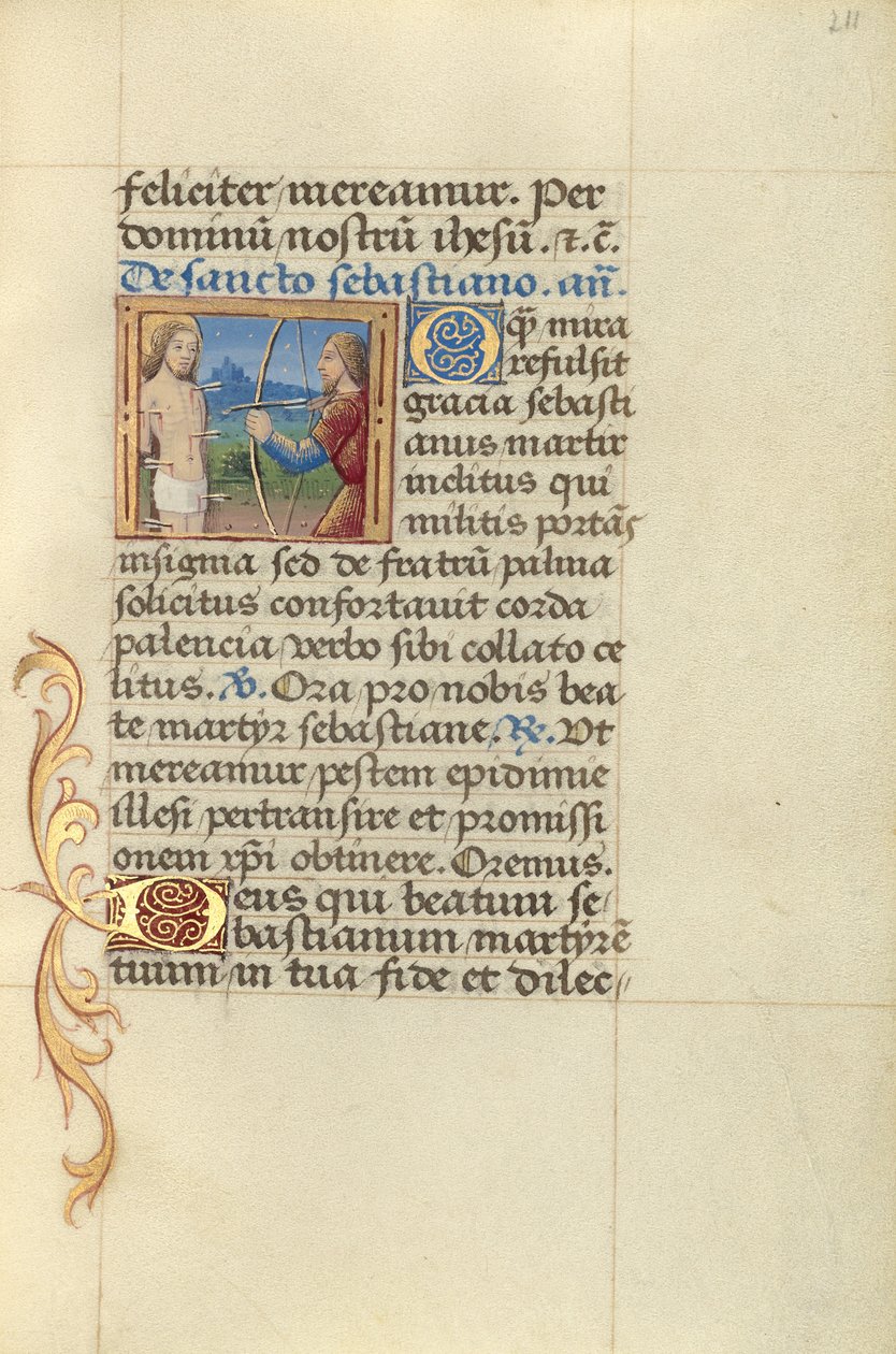 Sint Sebastiaan door Master of Jacques de Besançon