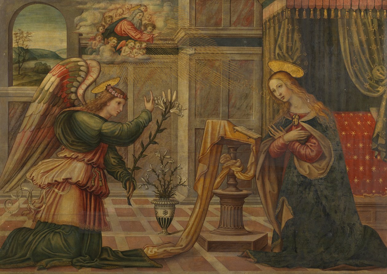 Aankondiging, c.1500 door Master of Marradi